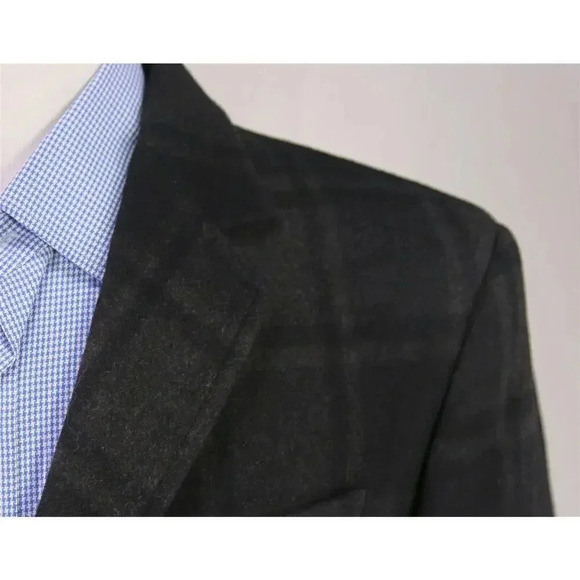Trussardi Brown/Black Check Wool Flannel 3-Btn Slim Fit Overcoat 38 New! - Picture 4 of 13